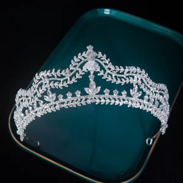 Chic / Belle Blanche Faux Diamant Alliage Mariage Tiare Accessoire Cheveux Mariage 2022