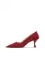 Elegant Red Lace Flower Leather Wedding Shoes 2026 6 cm Stiletto Heels Pointed Toe Wedding Pumps