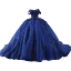 Vintage / Originale Haut de Gamme Bleu Marine Perlage Fait main Perle Paillettes Robe De Bal 2023 Robe Boule Col Haut Sans Manches Dos Nu Chapel Train Promo Robe De Ceremonie