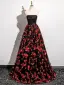 Elegant Black Sequins Prom Dresses 2025 Ball Gown Strapless Sleeveless Backless Floor-Length / Long Prom Formal Dresses