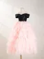 Bling Bling Rougissant Rose Perlage Paillettes Anniversaire Robe Ceremonie Fille 2024 Robe Boule De l'épaule Manches Courtes Dos Nu Noeud Longue Tulle