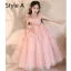 Chic / Beautiful Blushing Pink Appliques Birthday Flower Girl Dresses 2024 Ball Gown Square Neckline Sleeveless Floor-Length / Long