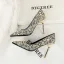 Charmant Rougissant Rose Faux Diamant Paillettes Soirée Escarpins 2026 9 cm Talons Aiguilles À Bout Pointu Escarpins Talons Hauts