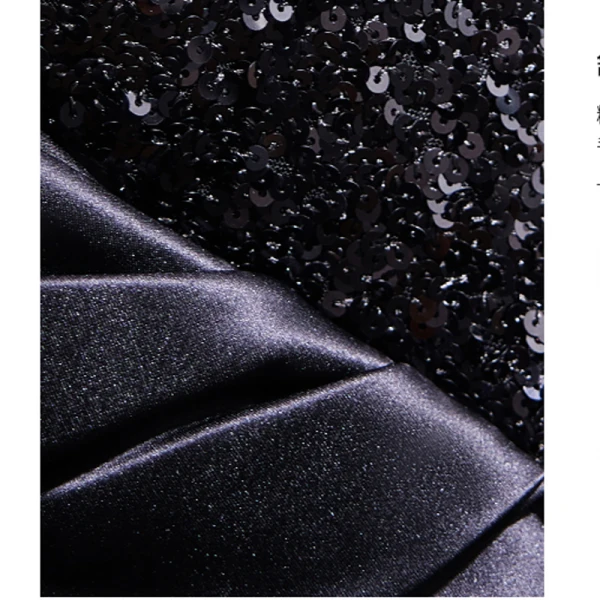 Sexy Schwarz Pailletten Abendkleider 2023 Meerjungfrau Bandeau Schleife Ärmellos Rückenfreies Lange Abend Festliche Kleider
