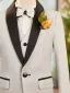 Fall Winter Silver Glitter 6-piece Long Sleeve Boys Wedding Suits 2025 Body Jewellery Coat Pants Shirt Tie Vest