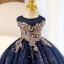 Charming Navy Blue Beading Star Sequins Birthday Flower Girl Dresses 2023 Ball Gown Scoop Neck Sleeveless Floor-Length / Long Flower Girl Dresses