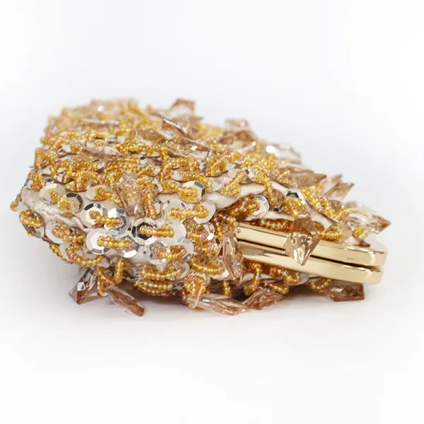 Bling Bling Gold Beading Sequins Prom Clutch Bags 2024