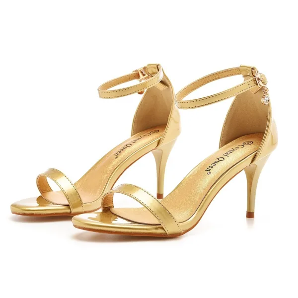 Sexy White Ankle Strap Evening Party Womens Sandals 2026 7 cm Stiletto Heels Open / Peep Toe Sandals High Heels