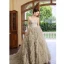 Charming Pleated Sage Green Prom Dresses 2023 Ball Gown Strapless Sleeveless Backless Court Train Prom Formal Dresses