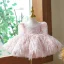 Chic / Beautiful Blushing Pink Beading Tassel Short Birthday Flower Girl Dresses 2023 Ball Gown Square Neckline Short Sleeve Flower Girl Dresses