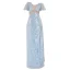 Sparkly Sky Blue Sequins Evening Dresses 2022 A-Line / Princess Scoop Neck Short Sleeve Floor-Length / Long Evening Party Formal Dresses