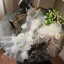 Vintage / Originale Blanche Plumes En Dentelle Fleur Mariage Gants Mariage 2026 Tulle