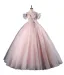 Chic / Beautiful Blushing Pink Appliques Prom Dresses 2023 Ball Gown Pearl Strapless Sleeveless Backless Floor-Length / Long Prom Formal Dresses