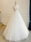 Fabulous A-Line / Princess Ivory Lace Flower Wedding Dresses 2025 Crossed Straps Floor-Length / Long Tulle Sleeveless