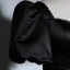 Elegant Black Satin Prom Dresses 2023 A-Line / Princess Pearl Square Neckline Puffy Short Sleeve Backless Floor-Length / Long Prom Formal Dresses