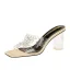 Transparent Sexy Beige Rhinestone Womens Sandals 2022 Street Wear 7 cm Thick Heels Open / Peep Toe High Heels