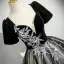 Demure Black Glitter Sequins Prom Dresses 2025 Ball Gown Square Neckline Puffy Short Sleeve Backless Floor-Length / Long Prom Formal Dresses