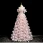 Flower Fairy Blushing Pink Handmade  Beading Pearl Rhinestone Appliques Prom Dresses 2025 Ball Gown Off-The-Shoulder Short Sleeve Backless Floor-Length / Long Formal Dresses