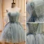 Sexy Sage Green Short Party Dresses 2023 A-Line / Princess Strapless Sleeveless Backless Beading Pearl Sequins Evening Party Party Dresses