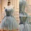 Sexy Bleu Ciel Perlage Perle Paillettes Courte Robe De Fête 2023 Bustier Sans Manches Dos Nu Cocktail Soirée Robe De Ceremonie