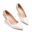 Mooie / Prachtige Witte Rhinestone Bruidsschoenen 2025 7 cm Naaldhakken / Stiletto Spitse Neus Huwelijk Pumps Hoge Hakken