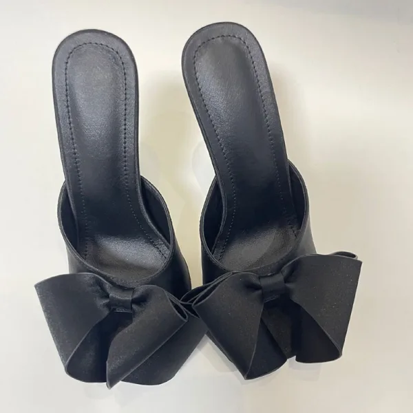 Chic / Beautiful Purple Satin Prom Bow Womens Sandals 2022 13 cm Stiletto Heels Open / Peep Toe Sandals High Heels