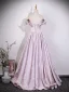 Schön Pearl Rosa Perlenstickerei Stickerei Schleife Ballkleider 2026 A Linie Bandeau Ärmellos Rückenfreies Lange Festliche Kleider