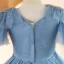 Fashion Sky Blue Beading Star Sequins Birthday Flower Girl Dresses 2023 Ball Gown V-Neck Short Sleeve Backless Floor-Length / Long Flower Girl Dresses