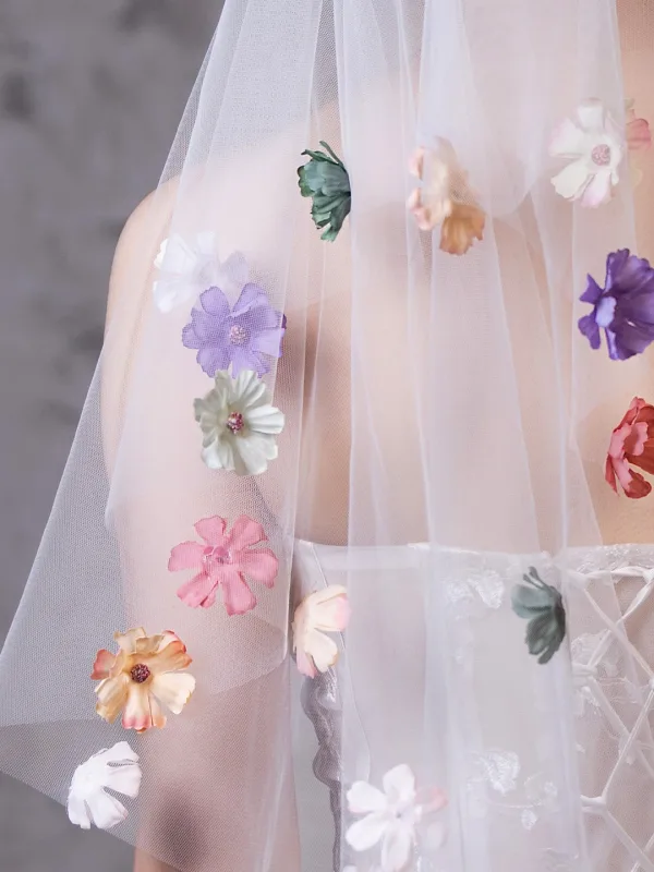 Simple Blanche Tulle Appliques 0.5 m Voile De Mariée 2025
