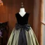 Chic / Beautiful Black Gold Birthday Flower Girl Dresses 2024 Ball Gown Scoop Neck Sleeveless Bow Floor-Length / Long