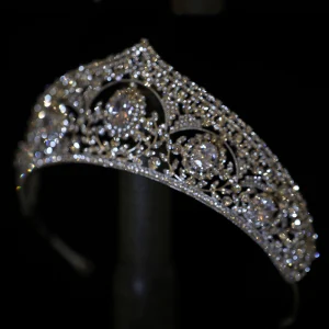 Scintillantes Argenté Faux Diamant Mariage Tiare 2022 Zircon Alliage Tiare Accessoire Cheveux Mariage