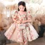 Chic / Beautiful Beige 3D Lace Prom Flower Girl Dresses 2022 Ball Gown Pearl Rhinestone Square Neckline Puffy Short Sleeve Backless Floor-Length / Long Flower Girl Dresses