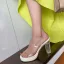 Summer Transparent Beige Street Wear Crystal Womens Sandals 2022 9 cm Thick Heels Open / Peep Toe Sandals High Heels