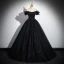 Charmant Schwarz Pailletten Ballkleider 2023 Ballkleid Off Shoulder Ärmellos Rückenfreies Lange Ball Festliche Kleider
