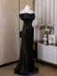 Sexy Black Evening Dresses 2025 Trumpet / Mermaid Strapless Sleeveless Backless Floor-Length / Long Evening Party Formal Dresses
