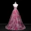 Blumenfee Rosa Strass Pailletten Applikationen Ballkleider 2025 A Linie Stehkragen Ärmellos Rückenfreies Sweep / Pinsel Zug Festliche Kleider