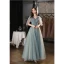 Chic / Beautiful Green Beading Sequins Prom Dresses 2022 A-Line / Princess V-Neck Short Sleeve Backless Floor-Length / Long Formal Dresses