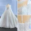 Luxury / Gorgeous White Handmade  Beading Sequins Wedding Dresses 2023 Ball Gown High Neck Long Sleeve Court Train Wedding