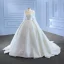 Luxury / Gorgeous White Handmade  Beading Sequins Wedding Dresses 2023 Ball Gown High Neck Long Sleeve Court Train Wedding