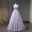 Chic / Belle Lavande Glitter Robe De Bal 2023 Robe Boule Bretelles Spaghetti Sans Manches Dos Nu Longue Promo Robe De Ceremonie