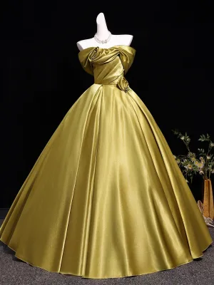 Vintage Originale Doré Robe De Bal 2026 Robe Boule Bustier Sans Manches Dos Nu Longue Robe De Ceremonie