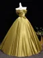 Vintage Gold Ballkleider 2026 Ballkleid Bandeau Ärmellos Rückenfreies Lange Festliche Kleider