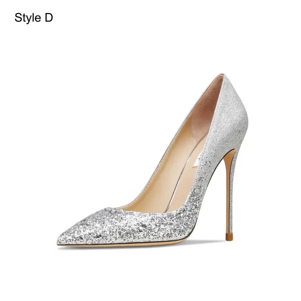 Bling Bling Black Sequins Evening Party Pumps 2024 Leather 10 cm Stiletto Heels Pointed Toe Pumps High Heels