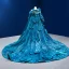 Luxury / Gorgeous Ocean Blue Beading Pearl Sequins Bow Pierced Prom Dresses 2022 Trumpet / Mermaid Scoop Neck Long Sleeve Backless Royal Train Prom Formal Dresses