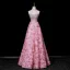 Flower Fairy Blushing Pink Beading Sequins Pearl Rhinestone Appliques Prom Dresses 2026 A-Line / Princess Off-The-Shoulder Short Sleeve Backless Floor-Length / Long Formal Dresses