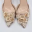 Chic / Belle Champagne Satin Demoiselle D'honneur Chaussures Femmes 2022 Faux Diamant En Dentelle Fleur 8 cm Talons Aiguilles À Bout Pointu Chaussures Femmes Talons Hauts