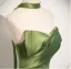 Sexy Sage Green Prom Dresses 2025 A-Line / Princess Strapless Sleeveless Backless Floor-Length / Long Formal Dresses
