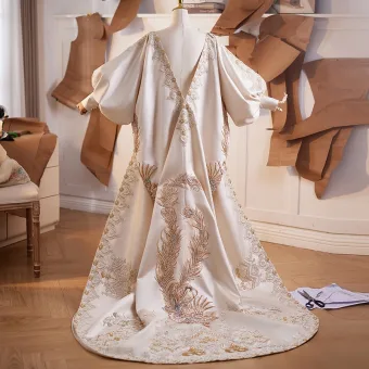 High End Champagne Handmade Beading Sequins Rhinestone Pearl Prom Shawl 2025
