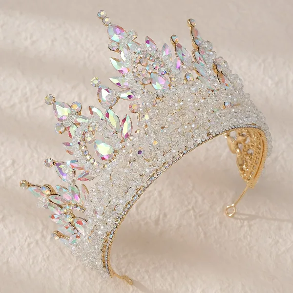 Sjarmerende Rødmende Rosa Rhinestone Legering Bryllup Krone Har Tilbehor 2024