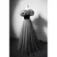 Chic / Beautiful Black Prom Dresses 2023 A-Line / Princess Ruffle Off-The-Shoulder Sleeveless Backless Floor-Length / Long Prom Formal Dresses